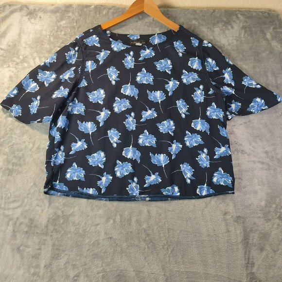 Simply Styled Tops - Simply Styled Womens Petite Top XL Blue Floral Lightweight Casual Spring Boho‎
